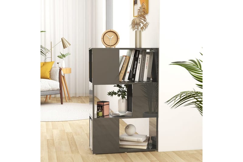 Kirjahylly/tilanjakaja korkeakiilto harmaa 60x24x94cm - Harmaa - Säilytys - Hylly - Kirjahylly