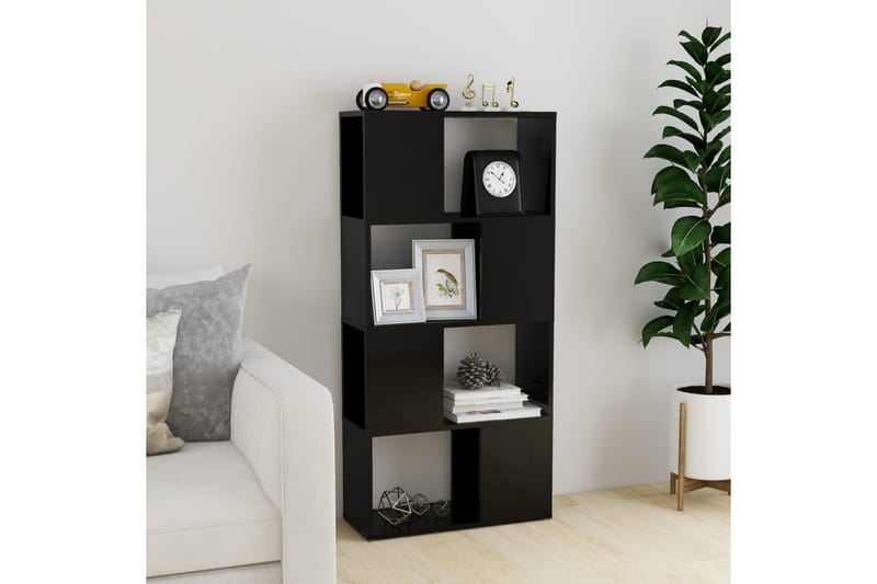 Kirjahylly/tilanjakaja korkeakiilto musta 60x24x124,5 cm - Musta - Säilytys - Hylly - Kirjahylly