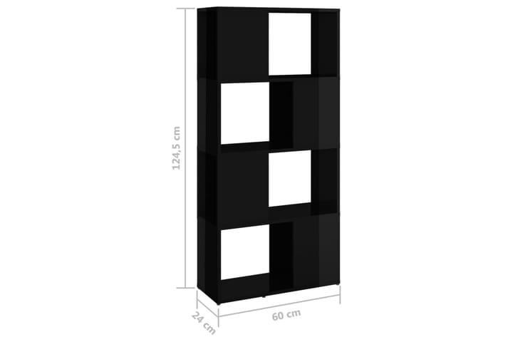 Kirjahylly/tilanjakaja korkeakiilto musta 60x24x124,5 cm - Musta - Kirjahylly - Hylly