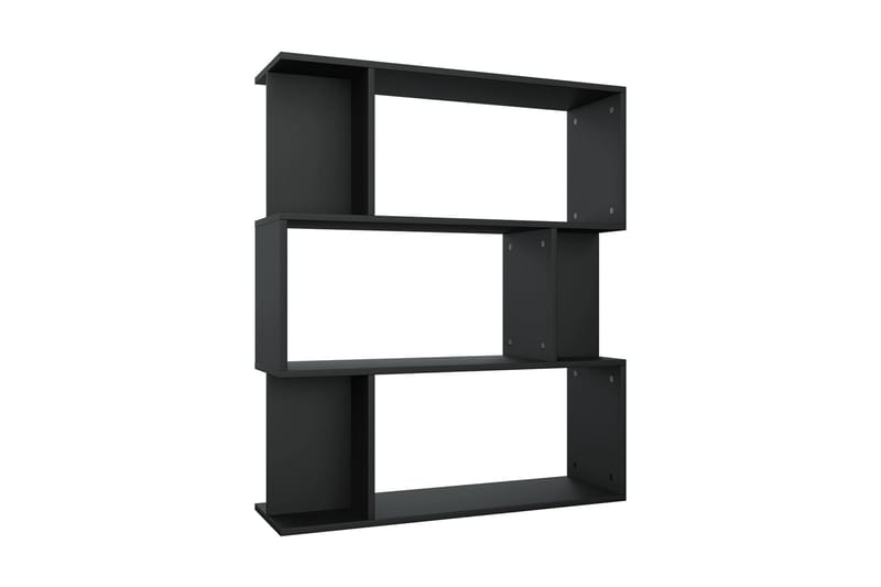 Kirjahylly/tilanjakaja musta 80x24x96 cm lastulevy - Musta - Säilytys - Hylly - Kirjahylly