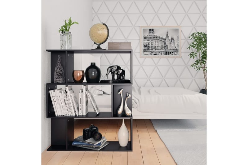 Kirjahylly/tilanjakaja musta 80x24x96 cm lastulevy - Musta - Säilytys - Hylly - Kirjahylly