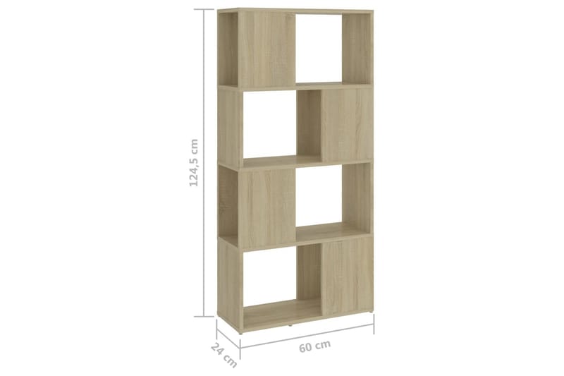 Kirjahylly/tilanjakaja Sonoma-tammi 60x24x124,5 cm lastulevy - Ruskea - Säilytys - Hylly - Kirjahylly