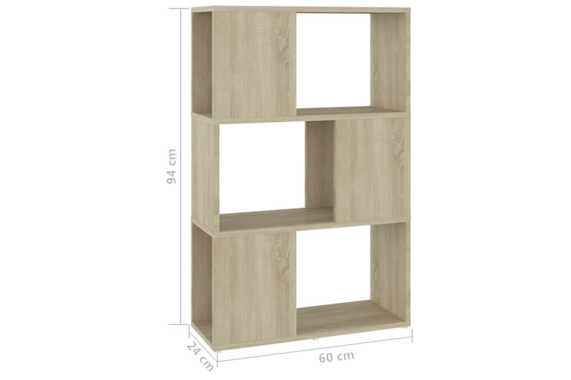 Kirjahylly/tilanjakaja Sonoma-tammi 60x24x94 cm lastulevy - Ruskea - Säilytys - Hylly - Kirjahylly