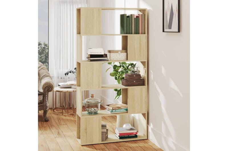 Kirjahylly/tilanjakaja Sonoma-tammi 80x24x155 cm lastulevy - Ruskea - Säilytys - Hylly - Kirjahylly