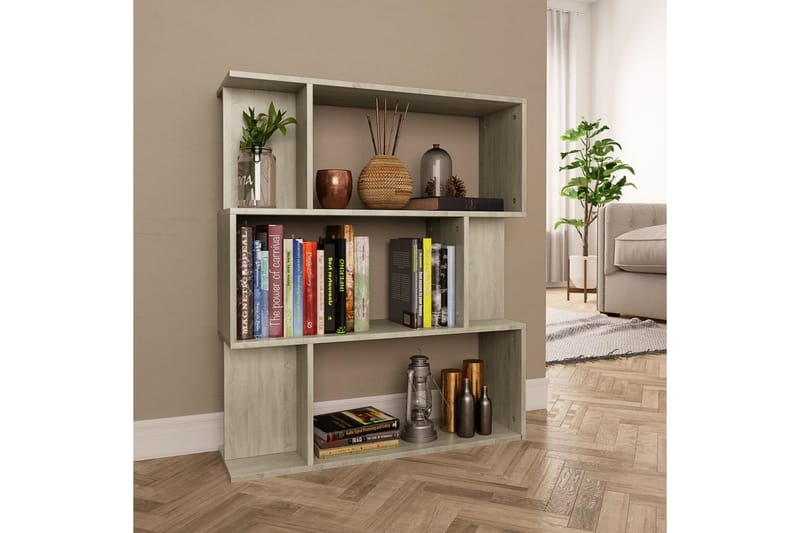 Kirjahylly/tilanjakaja Sonoma tammi 80x24x96 cm lastulevy - Ruskea - Säilytys - Hylly - Kirjahylly