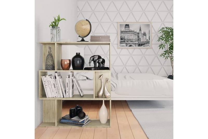 Kirjahylly/tilanjakaja Sonoma tammi 80x24x96 cm lastulevy - Ruskea - Säilytys - Hylly - Kirjahylly