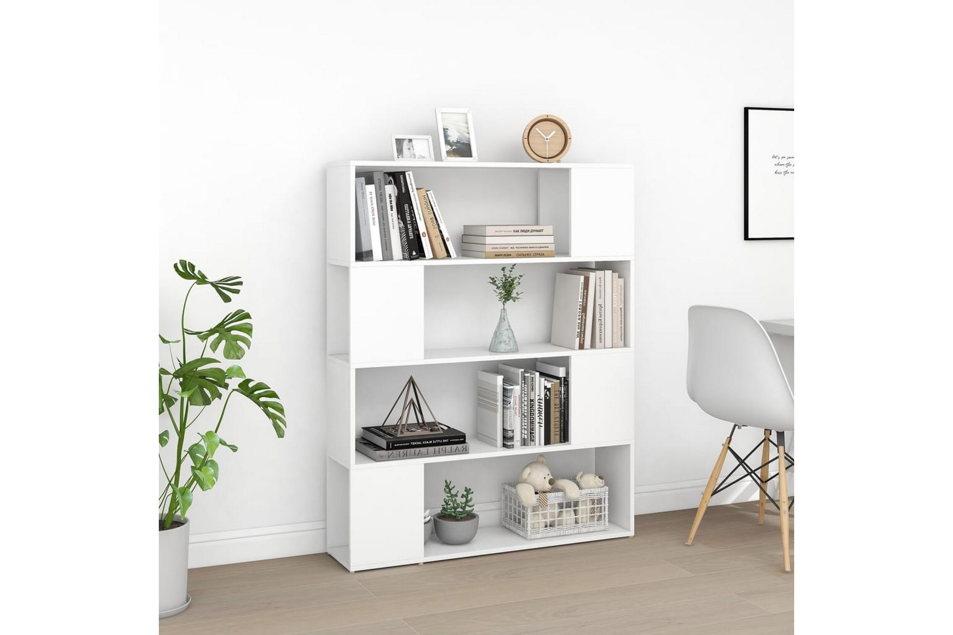 Kirjahylly/tilanjakaja valkoinen 100x24x124 cm - Säilytys - Hylly - Kirjahylly