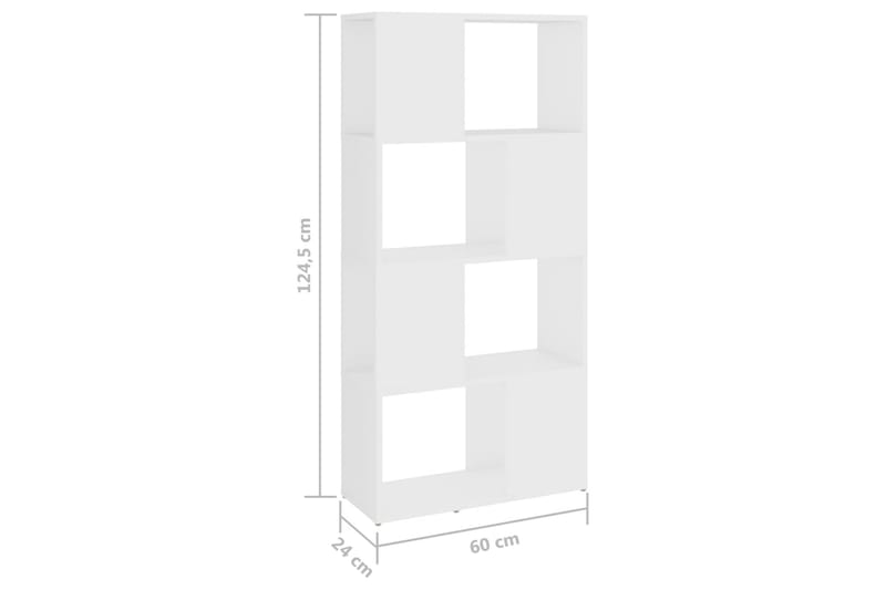 Kirjahylly/tilanjakaja valkoinen 60x24x124,5 cm lastulevy - Valkoinen - Säilytys - Hylly - Kirjahylly