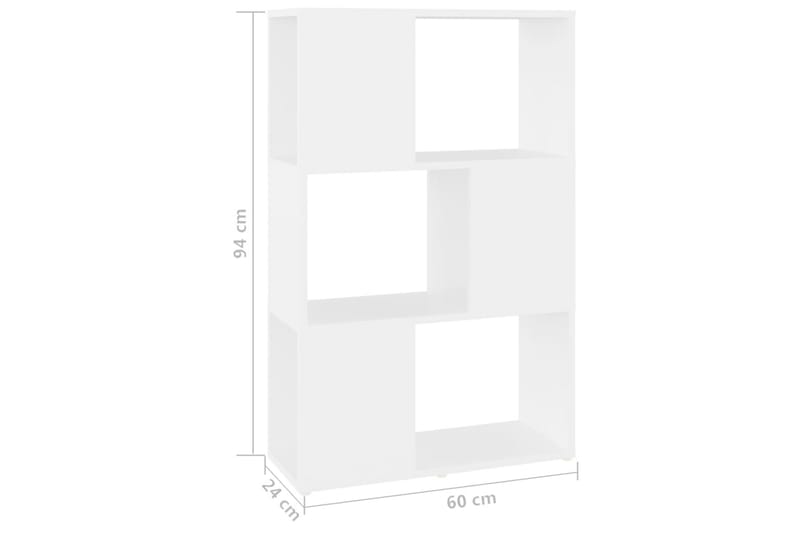 Kirjahylly/tilanjakaja valkoinen 60x24x94 cm lastulevy - Valkoinen - Säilytys - Hylly - Kirjahylly
