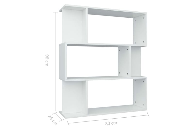 Kirjahylly/tilanjakaja valkoinen 80x24x96 cm lastulevy - Valkoinen - Säilytys - Hylly - Kirjahylly