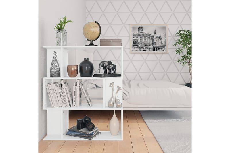 Kirjahylly/tilanjakaja valkoinen 80x24x96 cm lastulevy - Valkoinen - Säilytys - Hylly - Kirjahylly