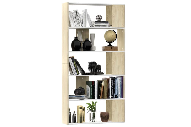 Kirjahylly/tilanjakaja valk/Sonoma tammi 80x24x159cm - Monivärinen - Säilytys - Hylly - Kirjahylly