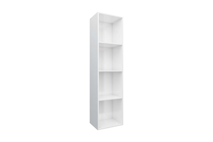 Kirjakaappi korkeakiilto valkoinen 36x30x143 cm lastulevy - Valkoinen - Kirjahylly - Hylly