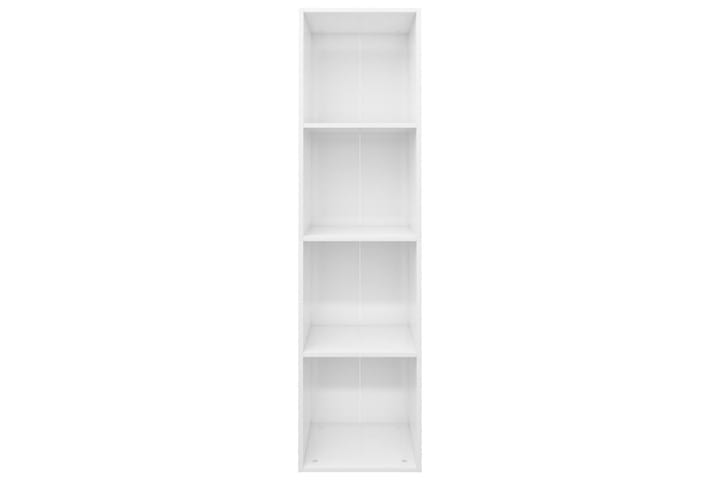 Kirjakaappi korkeakiilto valkoinen 36x30x143 cm lastulevy - Valkoinen - Kirjahylly - Hylly