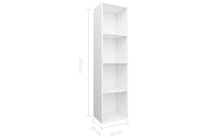 Kirjakaappi/TV-kaappi valkoinen 36x30x143 cm lastulevy - Valkoinen - Kirjahylly - Hylly