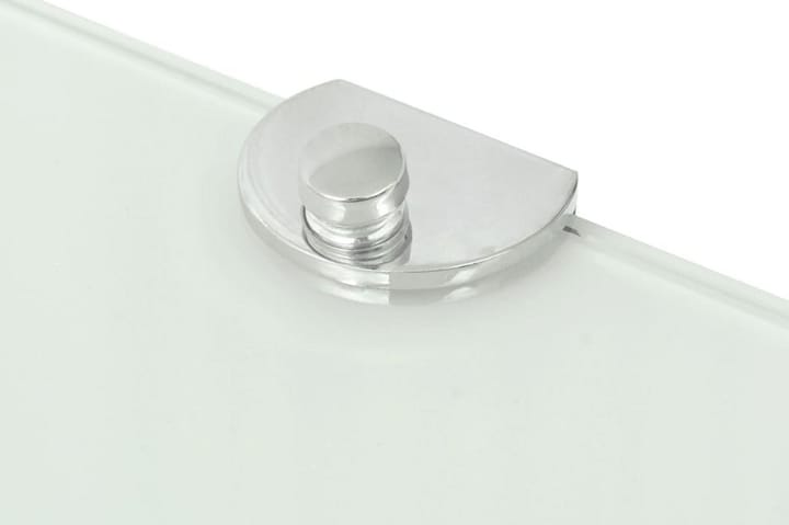 Kulmahylly kromisilla kiinnikkeillä Valkoinen lasi 25x25 cm - Valkoinen - Kulmahylly - Keittiöhylly - Hylly