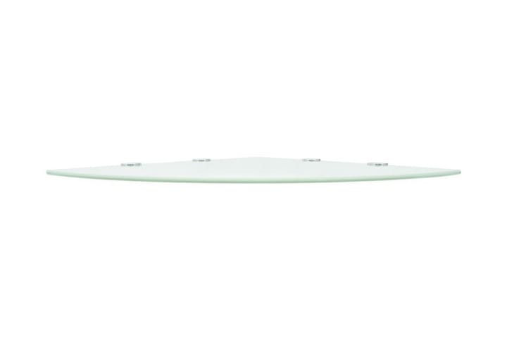 Kulmahylly kromisilla kiinnikkeillä Valkoinen lasi 45x45 cm - Valkoinen - Kulmahylly - Hylly - Keittiöhylly