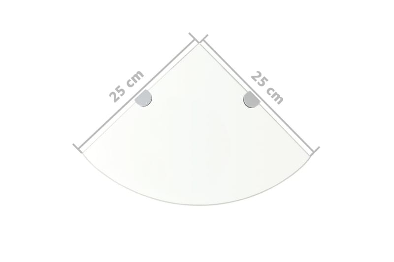 Kulmahyllyt 2 kpl kromisilla kiinnikkeillä kirkas 25x25 cm - Säilytys - Hylly - Kulmahylly