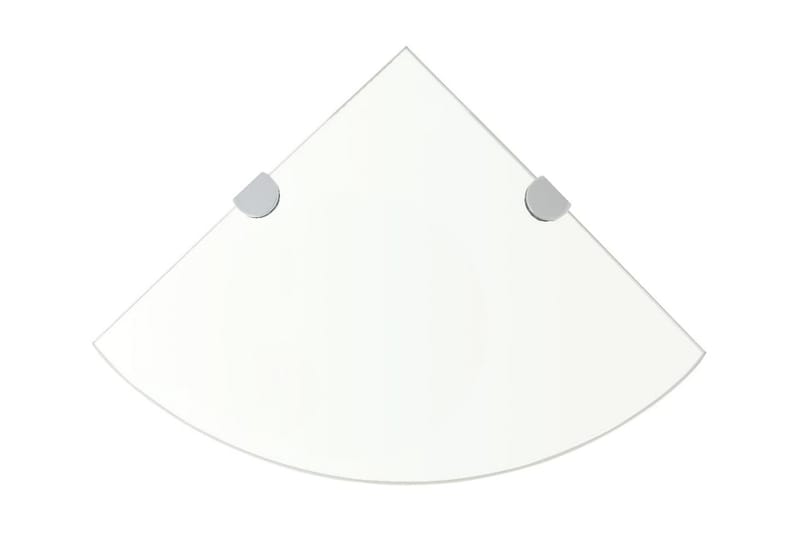 Kulmahyllyt 2 kpl kromisilla kiinnikkeillä kirkas 25x25 cm - Säilytys - Hylly - Kulmahylly