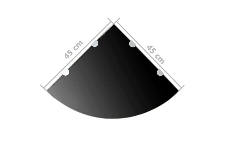 Kulmahyllyt 2 kpl kromisilla kiinnikkeillä musta 45x45cm - Kulmahylly - Hylly - Keittiöhylly