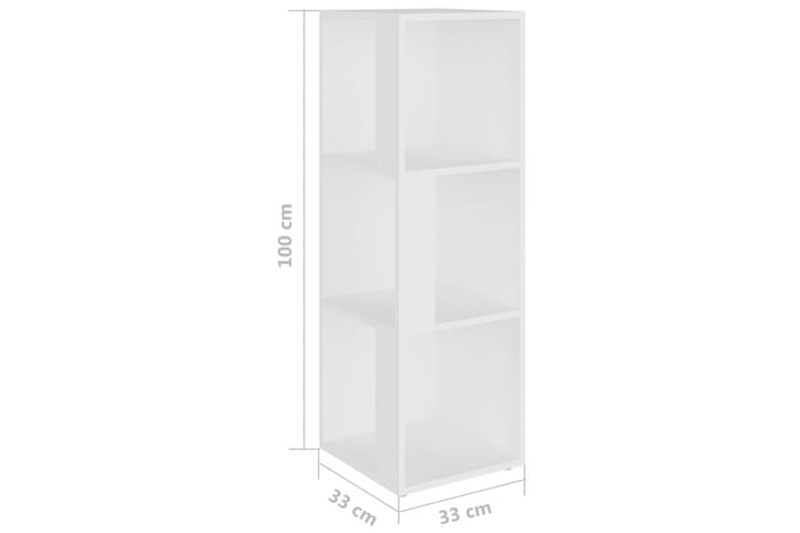 Kulmakaappi valkoinen 33x33x100 cm lastulevy - Valkoinen - Kulmahylly - Keittiöhylly - Hylly