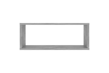 Kuutioseinähyllyt 2 kpl betoninharmaa 60x15x23 cm lastulevy - Harmaa - Säilytys - Hylly - Seinähylly