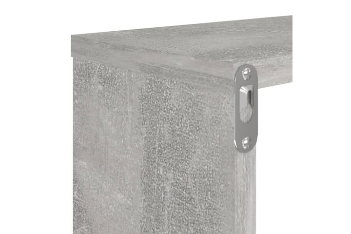 Kuutioseinähyllyt 2 kpl betoninharmaa 80x15x26,5 cm - Harmaa - Seinähylly - Keittiöhylly - Hylly