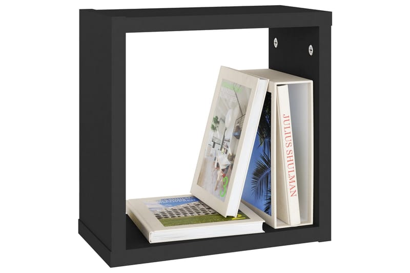 Kuutioseinähyllyt 2 kpl musta 30x15x30 cm - Musta - Säilytys - Hylly - Seinähylly