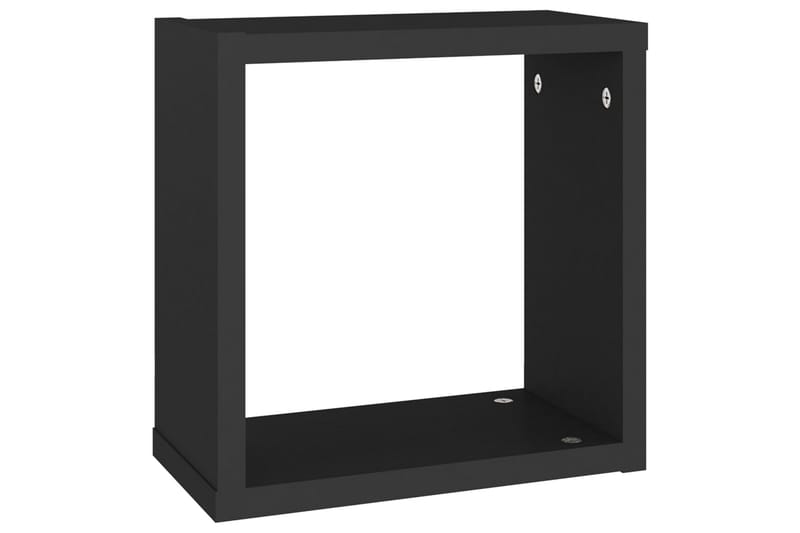 Kuutioseinähyllyt 2 kpl musta 30x15x30 cm - Musta - Säilytys - Hylly - Seinähylly