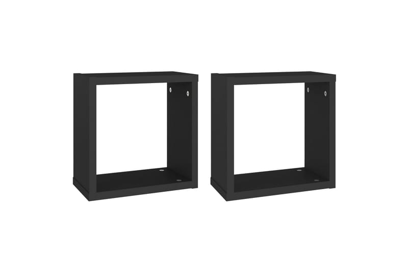 Kuutioseinähyllyt 2 kpl musta 30x15x30 cm - Musta - Säilytys - Hylly - Seinähylly