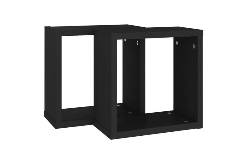 Kuutioseinähyllyt 2 kpl musta 30x15x30 cm - Musta - Säilytys - Hylly - Seinähylly