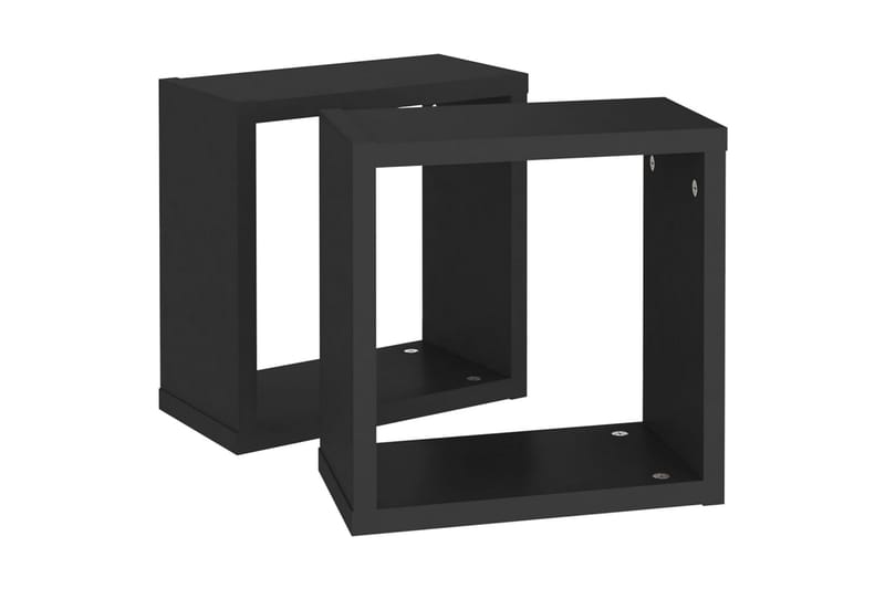 Kuutioseinähyllyt 2 kpl musta 30x15x30 cm - Musta - Säilytys - Hylly - Seinähylly