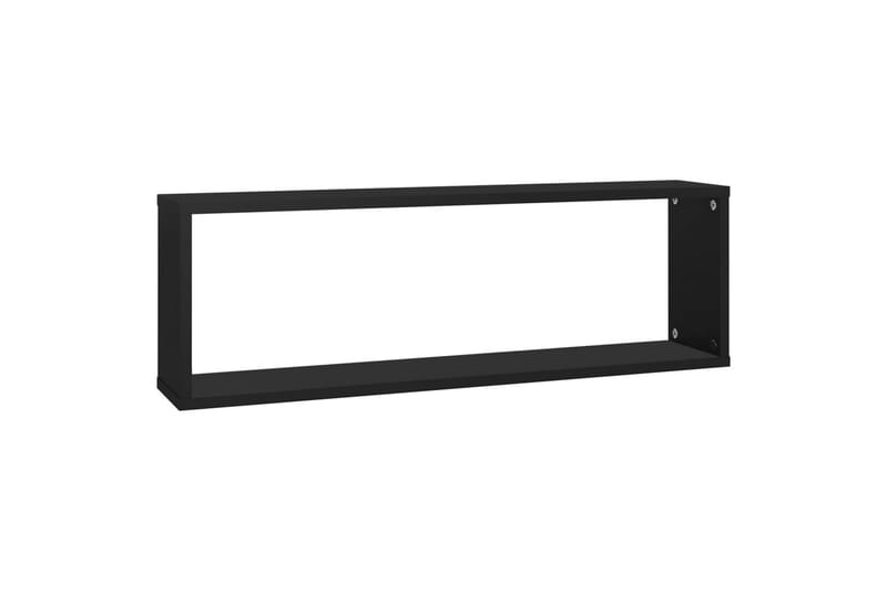 Kuutioseinähyllyt 2 kpl musta 80x15x26,5 cm lastulevy - Musta - Säilytys - Hylly - Seinähylly