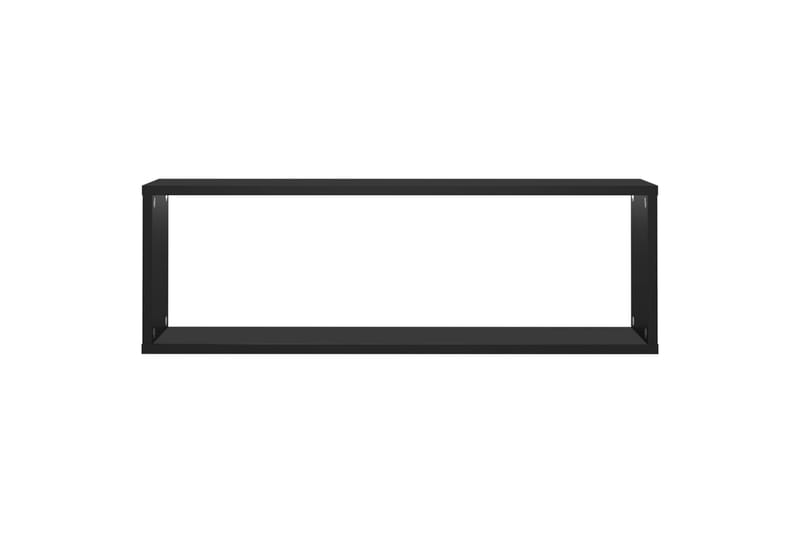 Kuutioseinähyllyt 2 kpl musta 80x15x26,5 cm lastulevy - Musta - Säilytys - Hylly - Seinähylly