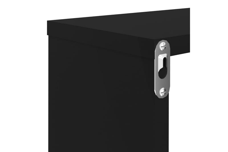 Kuutioseinähyllyt 2 kpl musta 80x15x26,5 cm lastulevy - Musta - Säilytys - Hylly - Seinähylly