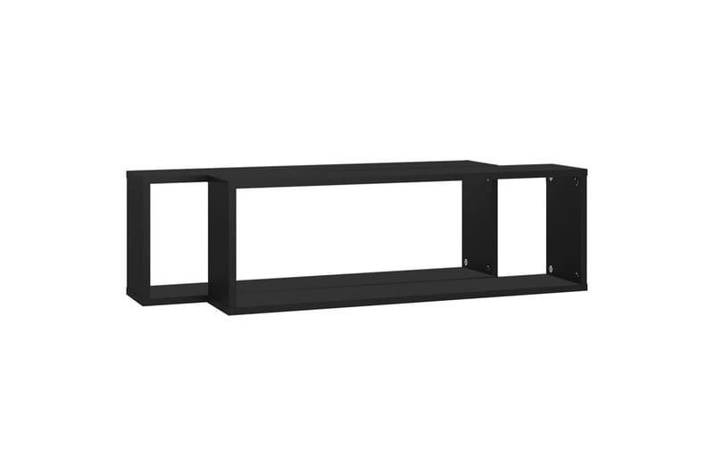 Kuutioseinähyllyt 2 kpl musta 80x15x26,5 cm lastulevy - Musta - Säilytys - Hylly - Seinähylly