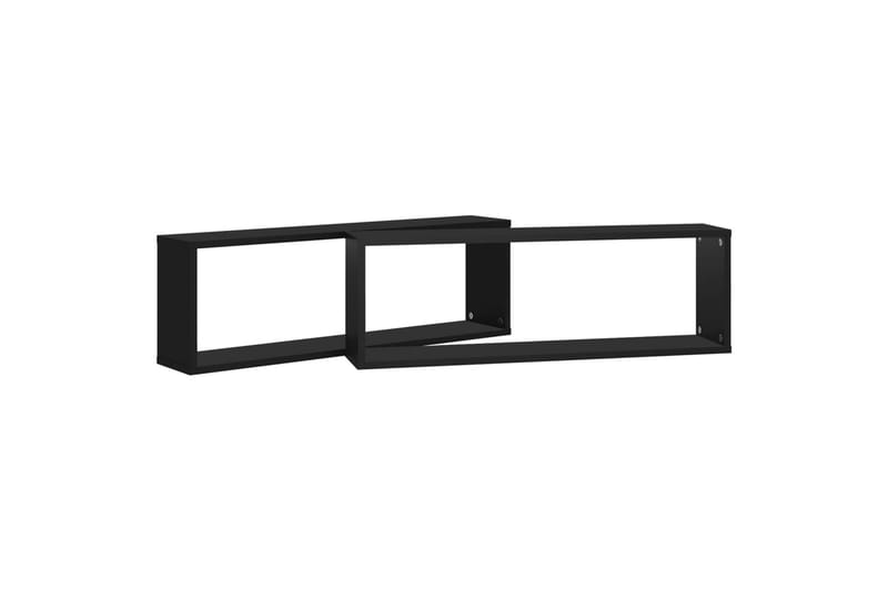 Kuutioseinähyllyt 2 kpl musta 80x15x26,5 cm lastulevy - Musta - Säilytys - Hylly - Seinähylly