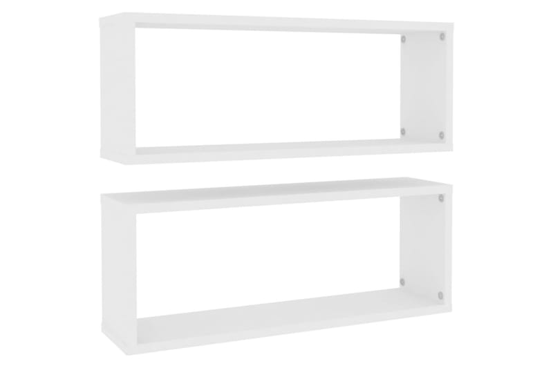 Kuutioseinähyllyt 2 kpl valkoinen 60x15x23 cm lastulevy - Valkoinen - Säilytys - Hylly - Seinähylly