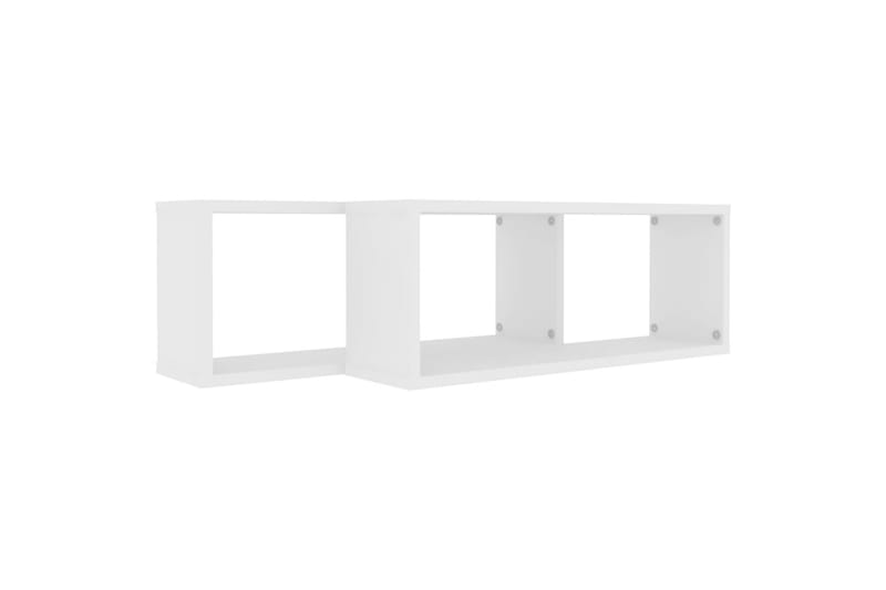 Kuutioseinähyllyt 2 kpl valkoinen 60x15x23 cm lastulevy - Valkoinen - Säilytys - Hylly - Seinähylly