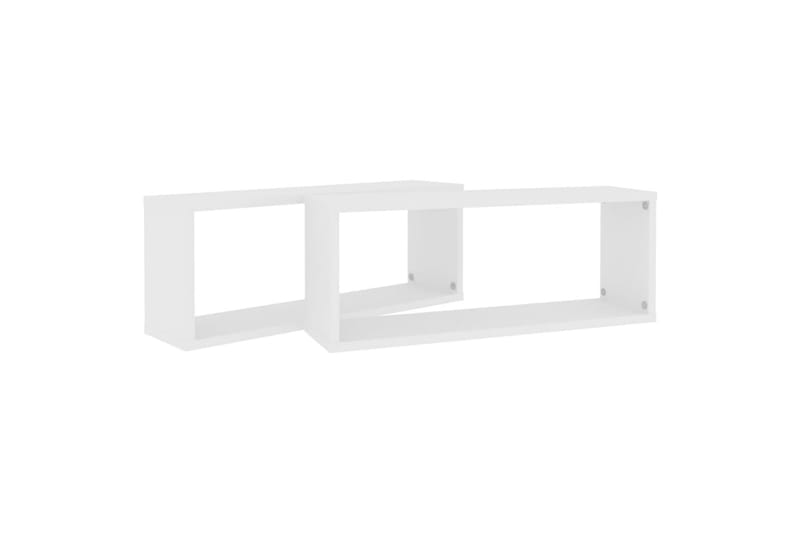 Kuutioseinähyllyt 2 kpl valkoinen 60x15x23 cm lastulevy - Valkoinen - Säilytys - Hylly - Seinähylly