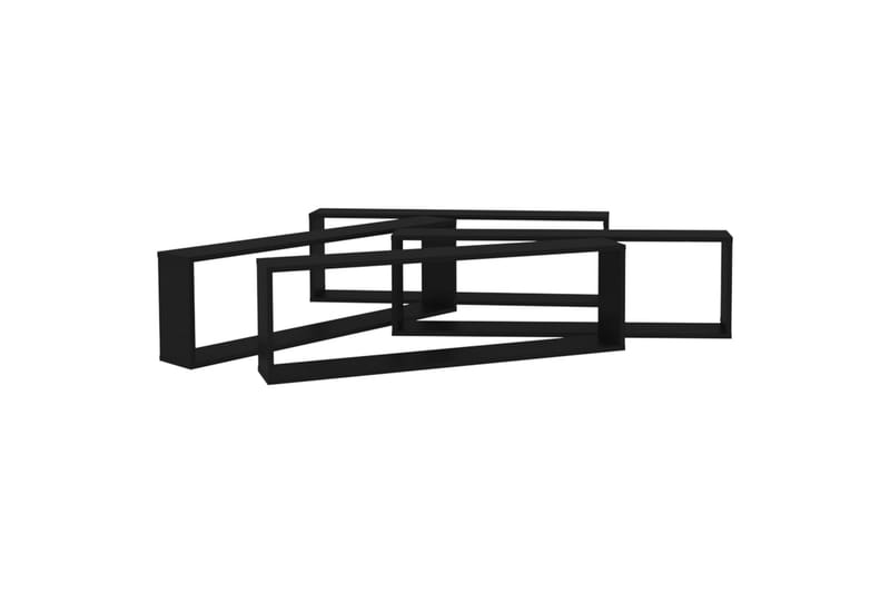 Kuutioseinähyllyt 4 kpl musta 100x15x30 cm lastulevy - Musta - Säilytys - Hylly - Seinähylly