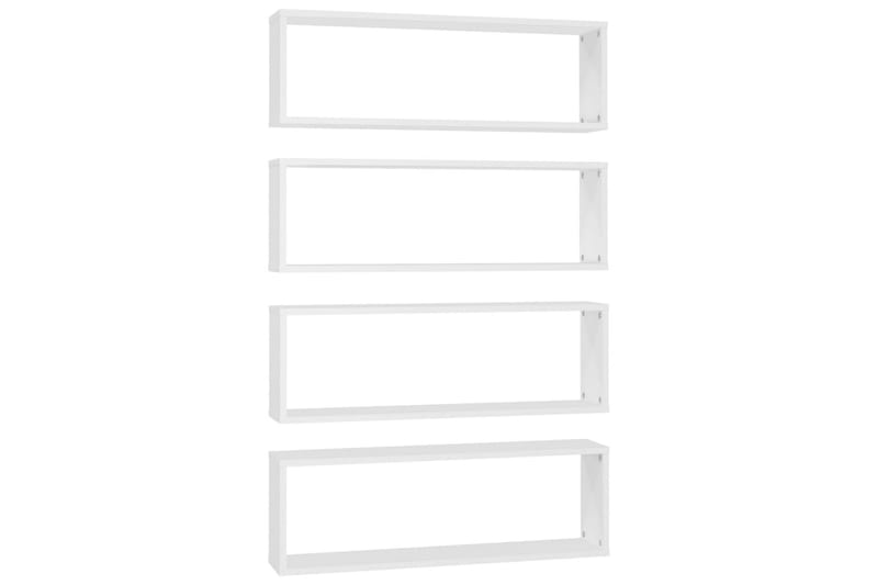 Kuutioseinähyllyt 4 kpl valkoinen 80x15x26,5 cm lastulevy - Valkoinen - Säilytys - Hylly - Seinähylly