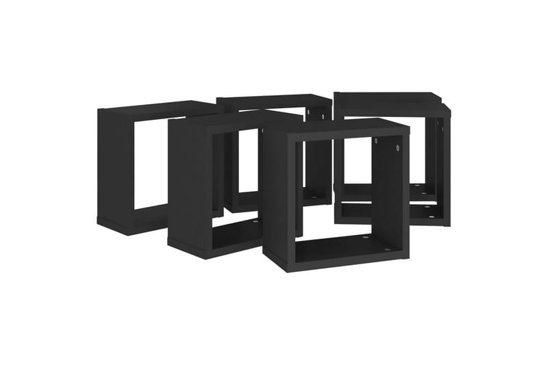 Kuutioseinähyllyt 6 kpl musta 30x15x30 cm - Musta - Säilytys - Hylly - Seinähylly