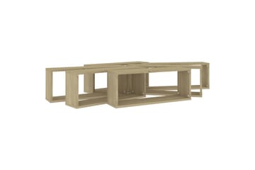Kuutioseinähyllyt 6 kpl Sonoma-tammi 60x15x23 cm lastulevy - Ruskea - Säilytys - Hylly - Seinähylly