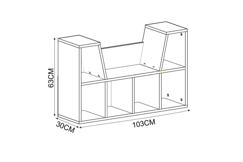 Kylen Kirjahylly 103 cm - Valkoinen - Säilytys - Hylly - Kirjahylly
