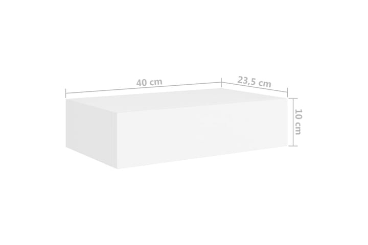 Laatikkohyllyt seinälle 2 kpl valkoinen 40x23,5x10 cm MDF - Seinähylly - Keittiöhylly - Hylly