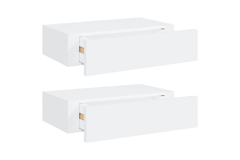 Laatikkohyllyt seinälle 2 kpl valkoinen 40x23,5x10 cm MDF - Säilytys - Hylly - Seinähylly