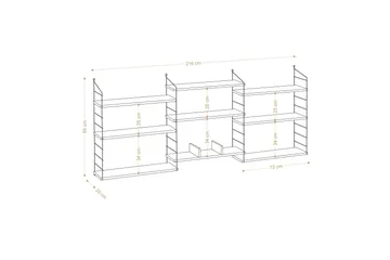 Laba kirjahylly 85x20 cm ruskea - Hanah Home - Säilytys - Hylly - Kirjahylly