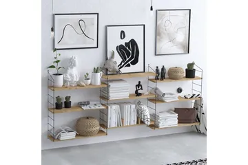 Laba kirjahylly 85x20 cm ruskea - Hanah Home - Säilytys - Hylly - Kirjahylly