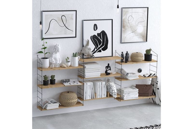 Laba kirjahylly 85x20 cm ruskea - Hanah Home - Säilytys - Hylly - Kirjahylly